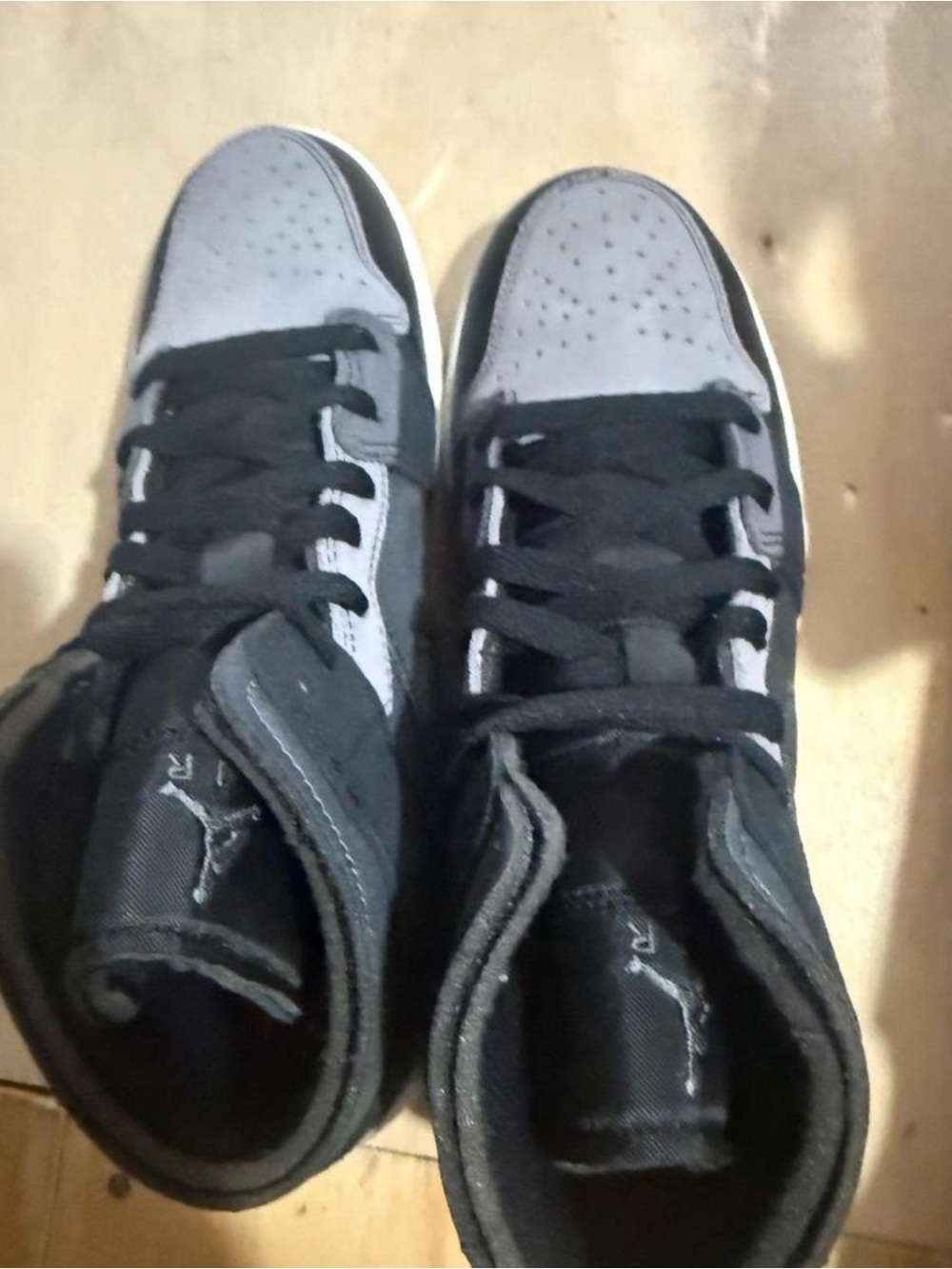 Jordan Men’s High-Top Sneakers in Gray and Black
